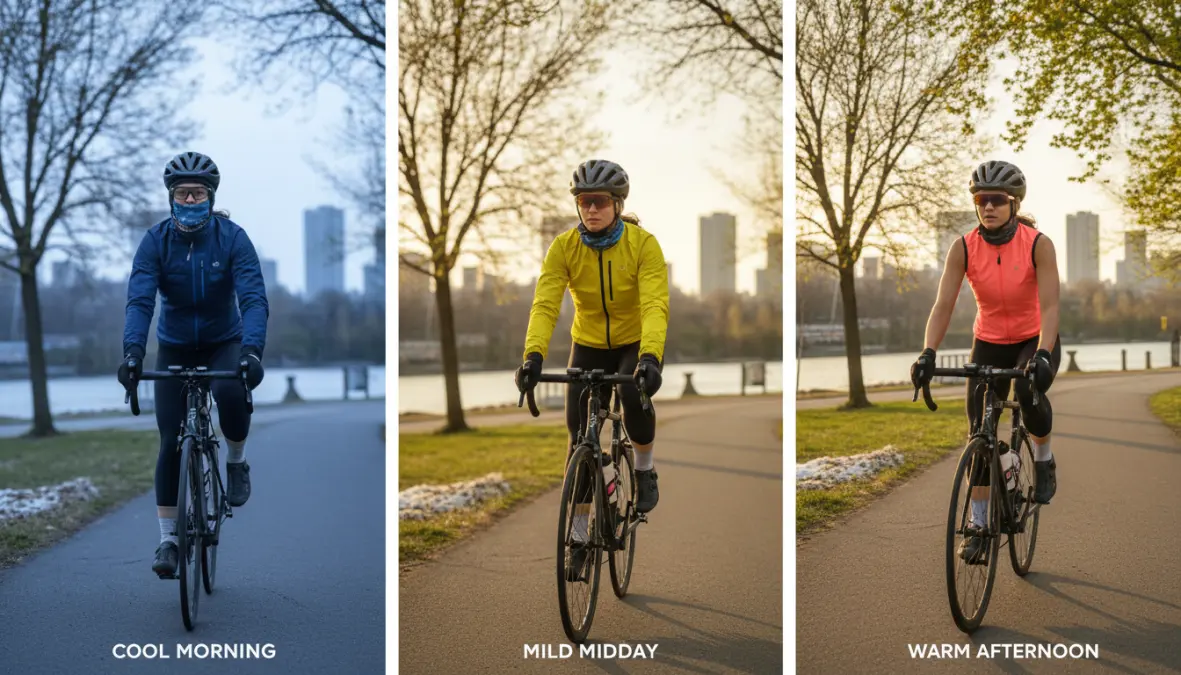 Abbigliamento ciclismo primavera layering per diverse temperature: come vestirsi correttamente da 10 a 20 gradi celsius
