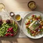 Abbinamento cibo vino primavera con vino bianco fresco, asparagi e verdure di stagione