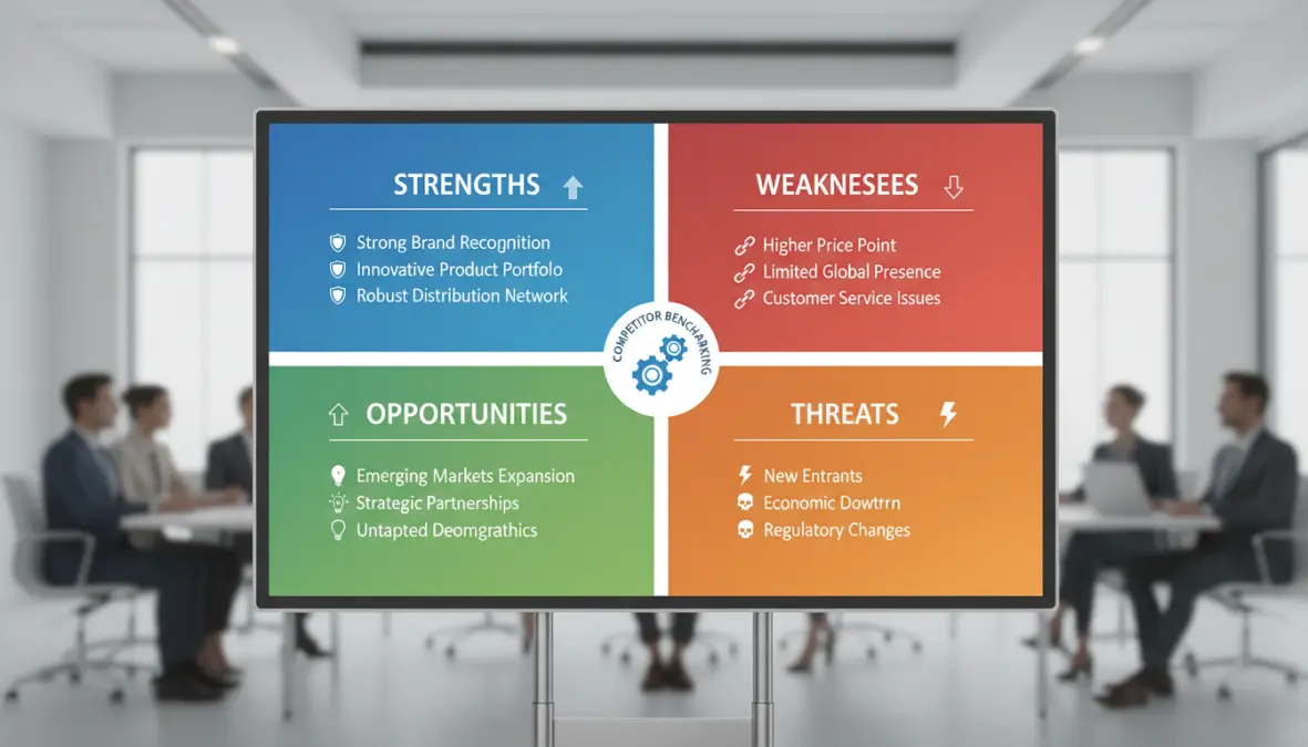 Matrice analisi SWOT dei concorrenti per lo studio della strategia competitiva