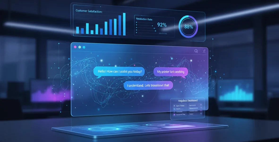 Interfaccia di chatbot IA per customer service con automazione intelligente e supporto clienti 24/7