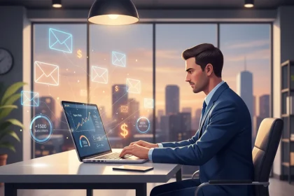 Email marketing dashboard con metriche di conversione, strategie di liste efficaci e campagne email ad alto ROI