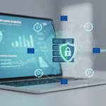 GDPR privacy dati: conformità legale e protezione dati personali con icone di sicurezza e shield