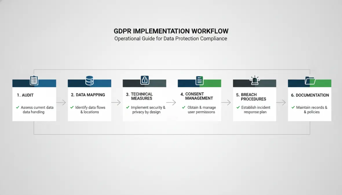 Roadmap implementazione GDPR compliance: checklist e misure concrete per proteggere dati legalmente