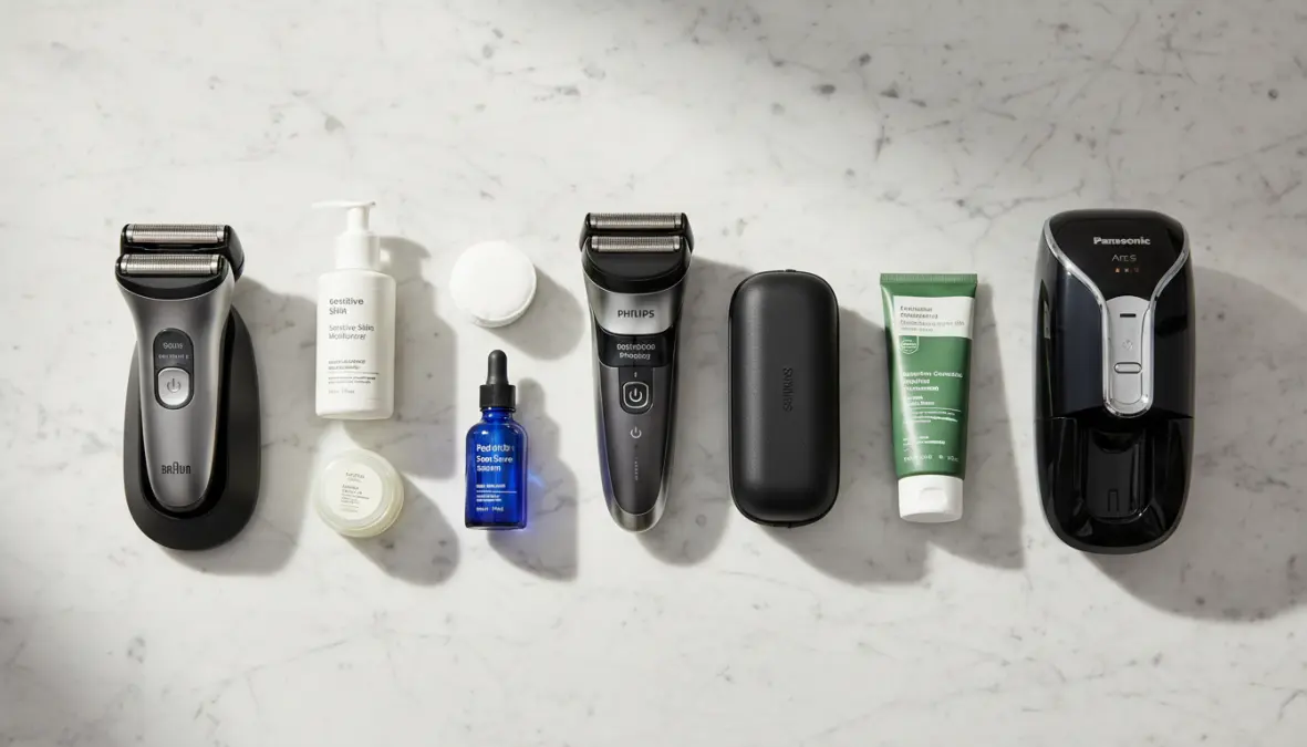 Migliori marche di rasoi elettrici ipoallergenici per pelle sensibile con prodotti skincare complementari