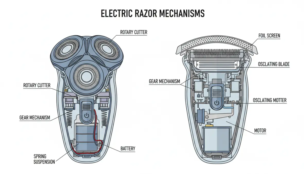 Differenze tecniche tra testine rotative e lamelle oscillanti nel rasoio elettrico