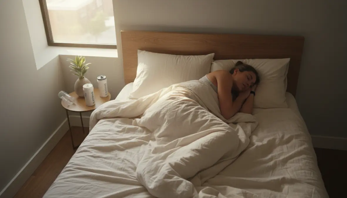Atleta che dorme per il recupero muscolare ottimale, illustrando l'importanza del sonno e della rigenerazione nel processo di recupero