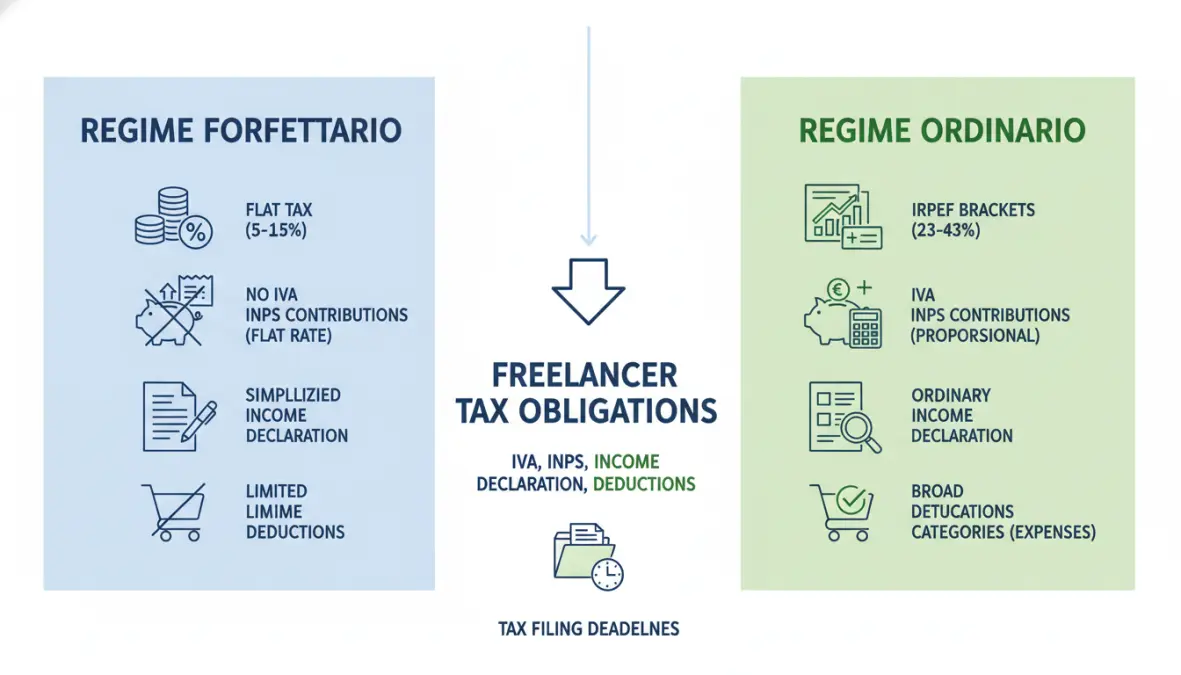 Schema visivo degli adempimenti fiscali e delle detrazioni per professionisti freelance