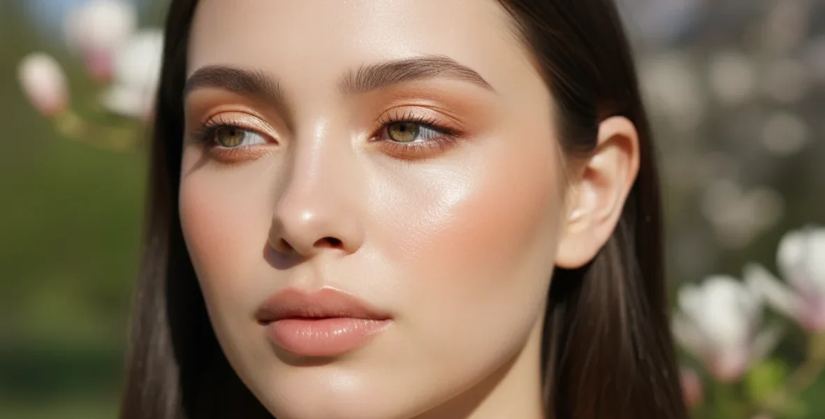 Trucco leggero primavera tutorial con make-up naturale e fresco su viso luminoso