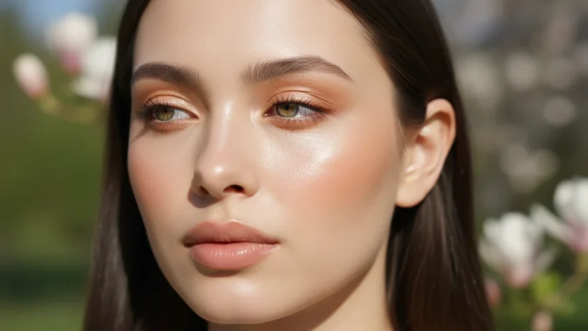 Trucco leggero primavera tutorial con make-up naturale e fresco su viso luminoso